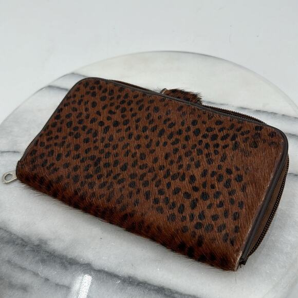 Pony hair spotted fur rhinestone glam western wallet - Picture 4 of 7